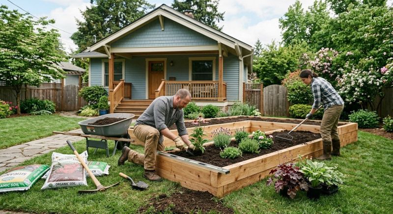 Raised Flower Bed Installation in Ventura County, CA